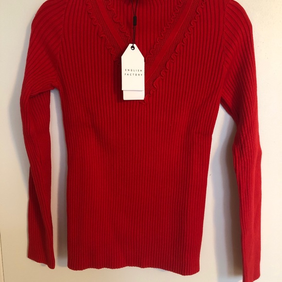 English Factory Turtleneck Ribbed Sweater - Picture 3 of 5